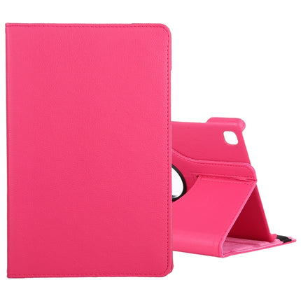 For Samsung Galaxy Tab A7 T500 Litchi Texture Horizontal Flip 360 Degrees Rotation Leather Case with Holder(Rose Red)-garmade.com