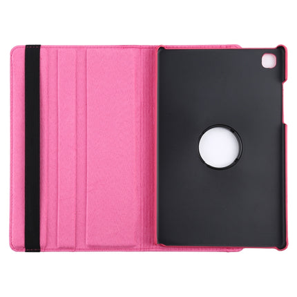For Samsung Galaxy Tab A7 T500 Litchi Texture Horizontal Flip 360 Degrees Rotation Leather Case with Holder(Rose Red)-garmade.com
