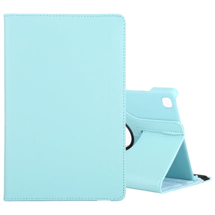 For Samsung Galaxy Tab A7 T500 Litchi Texture Horizontal Flip 360 Degrees Rotation Leather Case with Holder(Sky Blue)-garmade.com