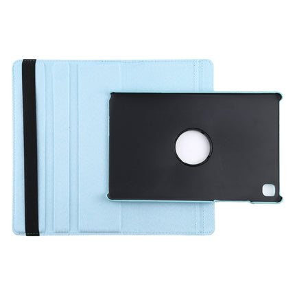 For Samsung Galaxy Tab A7 T500 Litchi Texture Horizontal Flip 360 Degrees Rotation Leather Case with Holder(Sky Blue)-garmade.com