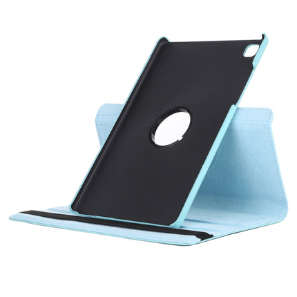 For Samsung Galaxy Tab A7 T500 Litchi Texture Horizontal Flip 360 Degrees Rotation Leather Case with Holder(Sky Blue)-garmade.com
