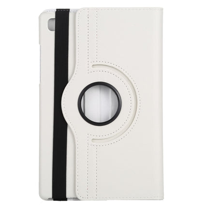 For Samsung Galaxy Tab A7 T500 Litchi Texture Horizontal Flip 360 Degrees Rotation Leather Case with Holder(White)-garmade.com