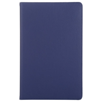 For Samsung Galaxy Tab A7 T500 Litchi Texture Horizontal Flip 360 Degrees Rotation Leather Case with Holder(Blue)-garmade.com