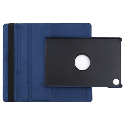 For Samsung Galaxy Tab A7 T500 Litchi Texture Horizontal Flip 360 Degrees Rotation Leather Case with Holder(Blue)-garmade.com