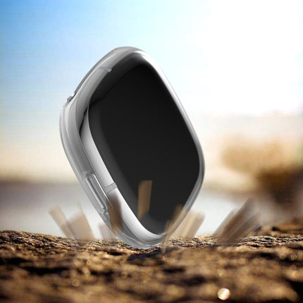 For Fitbit Versa 3 / Versa Sense Plating Full Package TPU Protective Case(Transparent)-garmade.com
