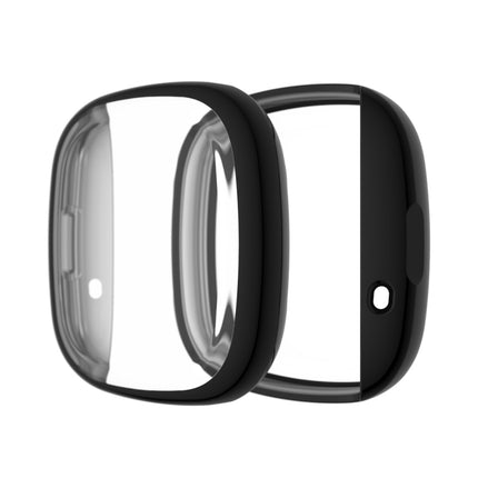For Fitbit Versa 3 / Versa Sense Plating Full Package TPU Protective Case(Black)-garmade.com