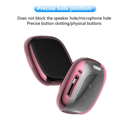 For Fitbit Versa 3 / Versa Sense Plating Full Package TPU Protective Case(Pink)-garmade.com