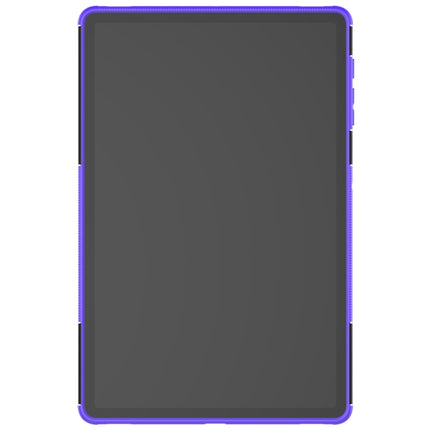 For Samsung Galaxy Tab S7 Lite T730 / T735 & S7+ T970 / T976B Tire Texture Shockproof TPU + PC Protective Case with Holder(Purple)-garmade.com