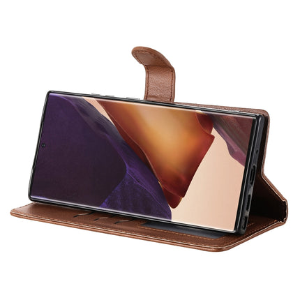 For Samsung Galaxy Note 20 2 in 1 Solid Color Detachable PU Leather Case with Card Slots & Magnetic Holder & Photo Frame & Wallet & Strap(Brown)-garmade.com