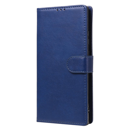 For Samsung Galaxy Note 20 2 in 1 Solid Color Detachable PU Leather Case with Card Slots & Magnetic Holder & Photo Frame & Wallet & Strap(Blue)-garmade.com