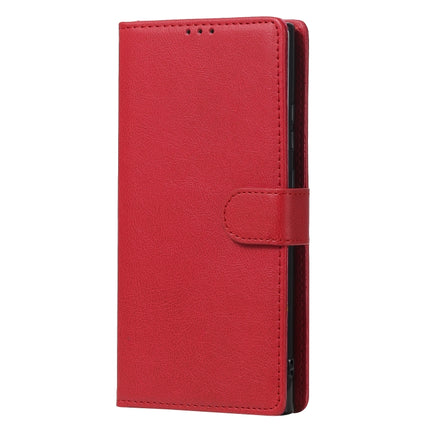 For Samsung Galaxy Note 20 2 in 1 Solid Color Detachable PU Leather Case with Card Slots & Magnetic Holder & Photo Frame & Wallet & Strap(Red)-garmade.com