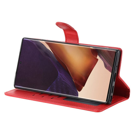 For Samsung Galaxy Note 20 2 in 1 Solid Color Detachable PU Leather Case with Card Slots & Magnetic Holder & Photo Frame & Wallet & Strap(Red)-garmade.com