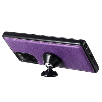 For Samsung Galaxy Note 20 Ultra 2 in 1 Solid Color Detachable PU Leather Case with Card Slots & Magnetic Holder & Photo Frame & Wallet & Strap(Purple)-garmade.com