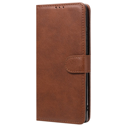 For Samsung Galaxy Note 20 Ultra 2 in 1 Solid Color Detachable PU Leather Case with Card Slots & Magnetic Holder & Photo Frame & Wallet & Strap(Brown)-garmade.com