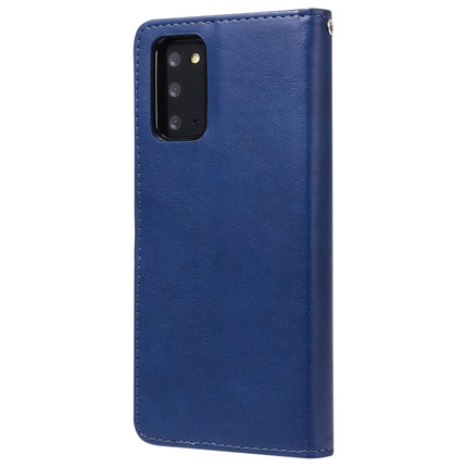 For Samsung Galaxy Note 20 Ultra 2 in 1 Solid Color Detachable PU Leather Case with Card Slots & Magnetic Holder & Photo Frame & Wallet & Strap(Blue)-garmade.com