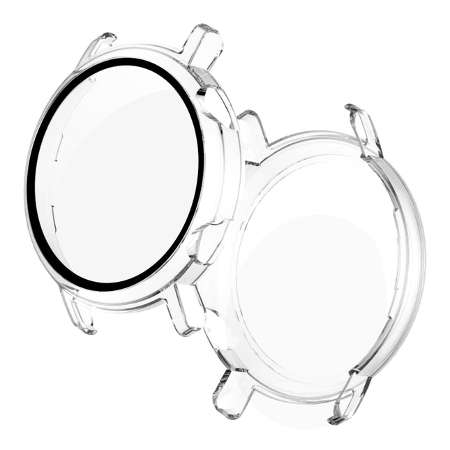 For Huawei Watch GT2 42mm 2 in 1 Tempered Glass Screen Protector + Fully Plating PC Case(Transparent)-garmade.com
