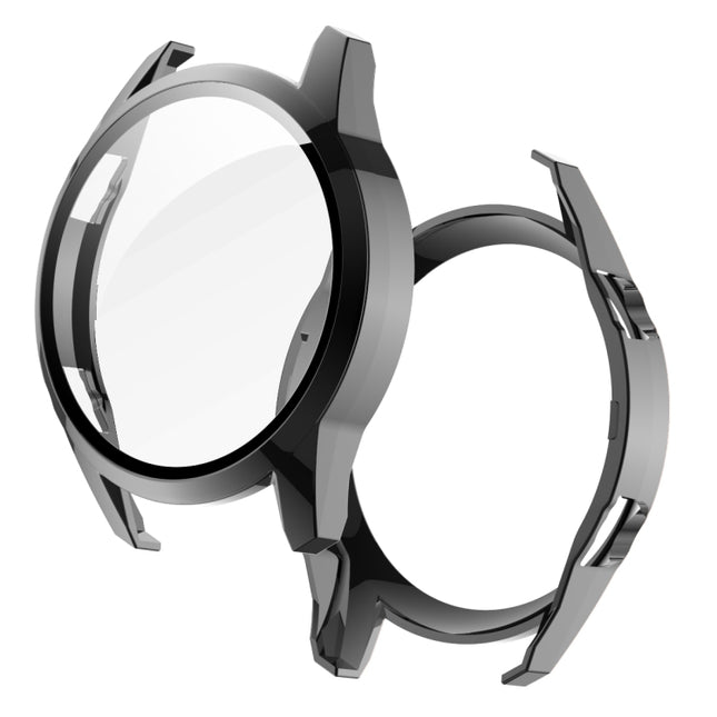 For Huawei Watch GT2 42mm 2 in 1 Tempered Glass Screen Protector + Fully Plating PC Case(Black)-garmade.com