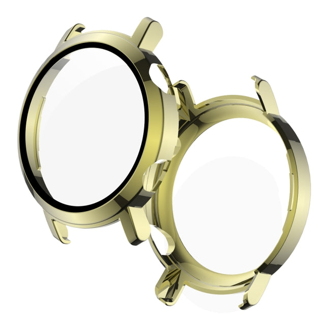 For Huawei Watch GT2 42mm 2 in 1 Tempered Glass Screen Protector + Fully Plating PC Case(Golden)-garmade.com