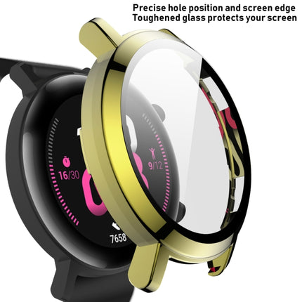 For Huawei Watch GT2 42mm 2 in 1 Tempered Glass Screen Protector + Fully Plating PC Case(Golden)-garmade.com