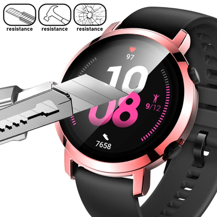 For Huawei Watch GT2 42mm 2 in 1 Tempered Glass Screen Protector + Fully Plating PC Case(Rose Gold)-garmade.com