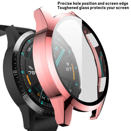 For Huawei Watch GT2 46mm 2 in 1 Tempered Glass Screen Protector + Fully Plating PC Case(Fink)-garmade.com