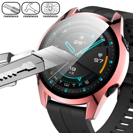 For Huawei Watch GT2 46mm 2 in 1 Tempered Glass Screen Protector + Fully Plating PC Case(Fink)-garmade.com