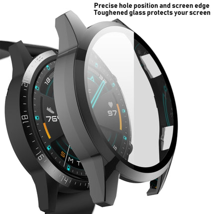 For Huawei Watch GT2 46mm 2 in 1 Tempered Glass Screen Protector + Fully Plating PC Case(Black)-garmade.com