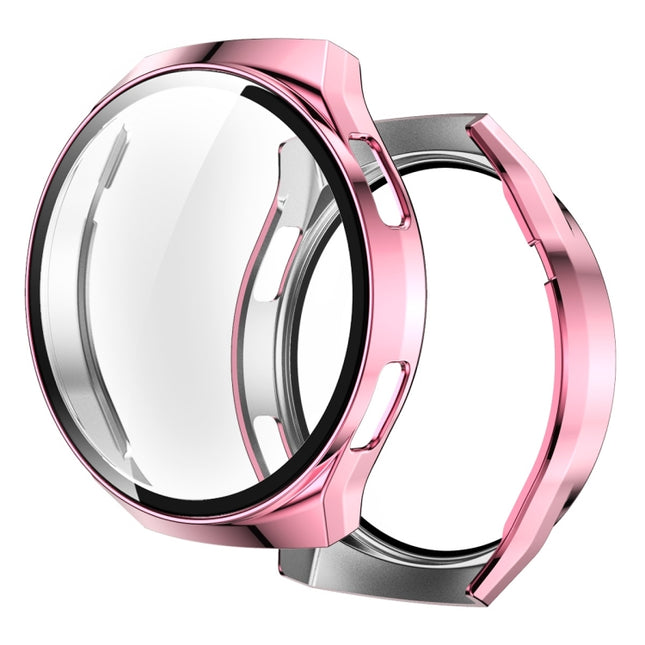 For Huawei Watch GT2e 2 in 1 Tempered Glass Screen Protector + Fully Plating PC Case(Pink)-garmade.com