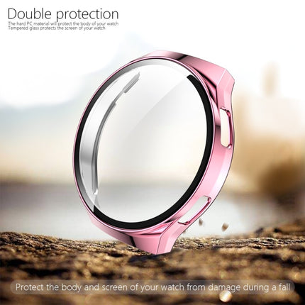 For Huawei Watch GT2e 2 in 1 Tempered Glass Screen Protector + Fully Plating PC Case(Pink)-garmade.com