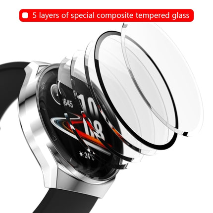 For Huawei Watch GT2e 2 in 1 Tempered Glass Screen Protector + Fully Plating PC Case(Silver)-garmade.com