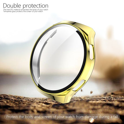 For Huawei Watch GT2e 2 in 1 Tempered Glass Screen Protector + Fully Plating PC Case(Golden)-garmade.com