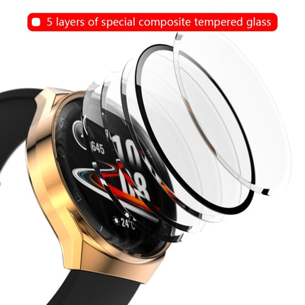 For Huawei Watch GT2e 2 in 1 Tempered Glass Screen Protector + Fully Plating PC Case(Rose Gold)-garmade.com