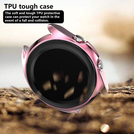 For Samsung Galaxy Watch 3 41mm Electroplating Hollow Half-pack TPU Protective Case(Fink)-garmade.com