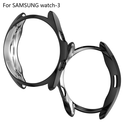 For Samsung Galaxy Watch 3 41mm Electroplating Hollow Half-pack TPU Protective Case(Black)-garmade.com