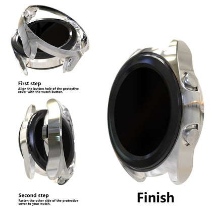 For Samsung Galaxy Watch 3 41mm Electroplating Hollow Half-pack TPU Protective Case(Silver)-garmade.com