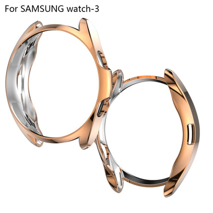 For Samsung Galaxy Watch 3 45mm Electroplating Hollow Half-pack TPU Protective Case(Rose Gold)-garmade.com