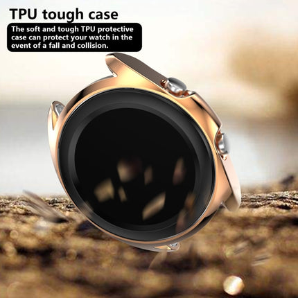 For Samsung Galaxy Watch 3 45mm Electroplating Hollow Half-pack TPU Protective Case(Rose Gold)-garmade.com
