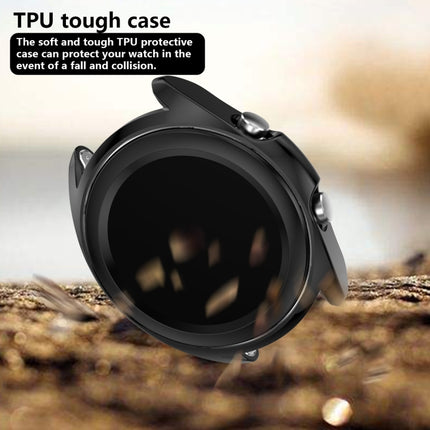 For Samsung Galaxy Watch 3 45mm Electroplating Hollow Half-pack TPU Protective Case(Black)-garmade.com