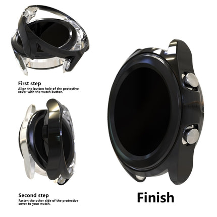 For Samsung Galaxy Watch 3 45mm Electroplating Hollow Half-pack TPU Protective Case(Black)-garmade.com