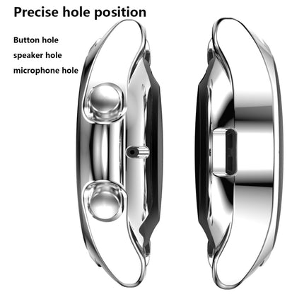 For Samsung Galaxy Watch 3 45mm Electroplating Hollow Half-pack TPU Protective Case(Silver)-garmade.com