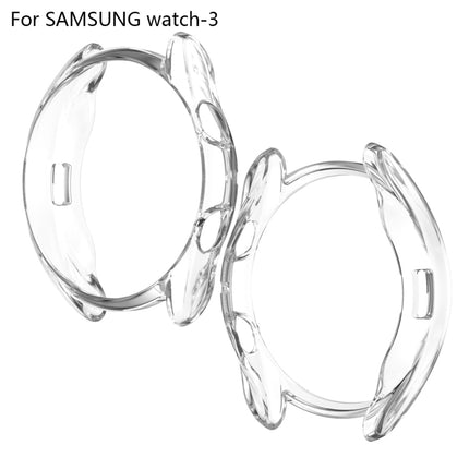 For Samsung Galaxy Watch 3 45mm Electroplating Hollow Half-pack TPU Protective Case(Transparent)-garmade.com