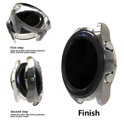 For Samsung Galaxy Watch 3 45mm Electroplating Hollow Half-pack TPU Protective Case(Gray)-garmade.com