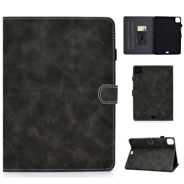 For iPad Air 2022 / 2020 10.9 Cowhide Texture Horizontal Flip Leather Case with Holder & Card Slots & Sleep / Wake-up Function(Grey)-garmade.com