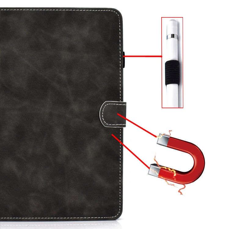 For iPad Air 2022 / 2020 10.9 Cowhide Texture Horizontal Flip Leather Case with Holder & Card Slots & Sleep / Wake-up Function(Grey)-garmade.com