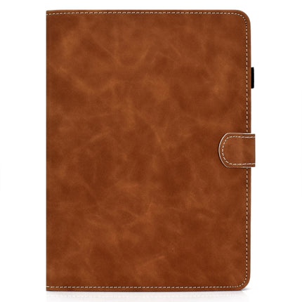 For iPad Air 2022 / 2020 10.9 Cowhide Texture Horizontal Flip Leather Case with Holder & Card Slots & Sleep / Wake-up Function(Brown)-garmade.com