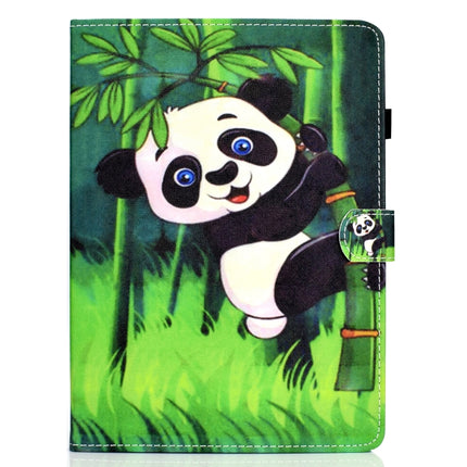 For iPad Air 2022 / 2020 10.9 Colored Drawing Stitching Horizontal Flip Leather Case, with Holder & Card Slots & Sleep / Wake-up function(Panda)-garmade.com