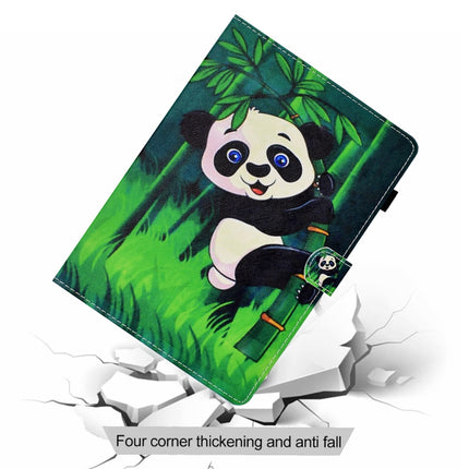 For iPad Air 2022 / 2020 10.9 Colored Drawing Stitching Horizontal Flip Leather Case, with Holder & Card Slots & Sleep / Wake-up function(Panda)-garmade.com