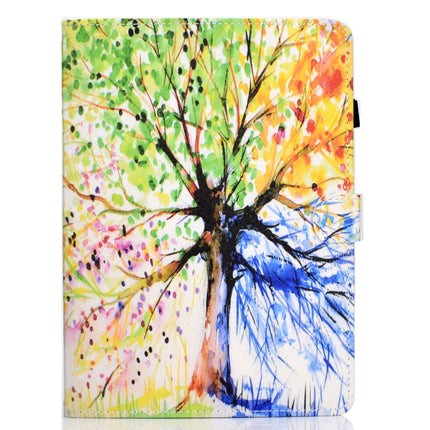 For iPad Air 2022 / 2020 10.9 Colored Drawing Stitching Horizontal Flip Leather Case, with Holder & Card Slots & Sleep / Wake-up function(Colorful Tree)-garmade.com