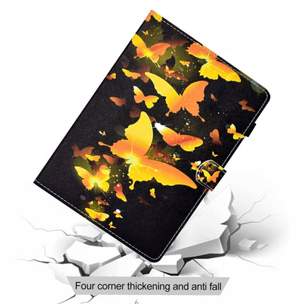 For iPad Air 2022 / 2020 10.9 Colored Drawing Stitching Horizontal Flip Leather Case, with Holder & Card Slots & Sleep / Wake-up function(Golden Butterfly)-garmade.com