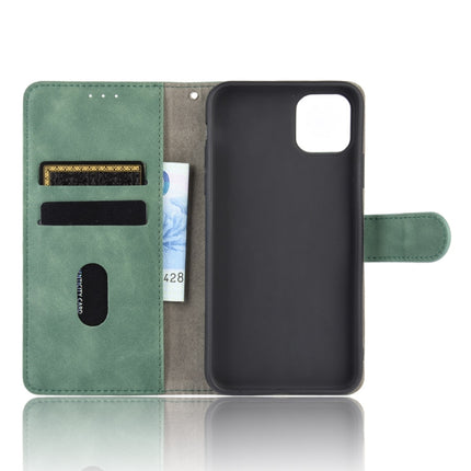 For iPhone 12 / 12 Pro Solid Color Skin Feel Magnetic Buckle Horizontal Flip Calf Texture PU Leather Case with Holder & Card Slots & Wallet(Green)-garmade.com